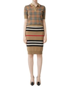 Burberry Chatterton Archive Check Merino Wool Polo Sweater