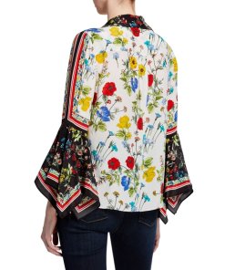 Alice + Olivia Randa Trumpet Sleeve Shirt