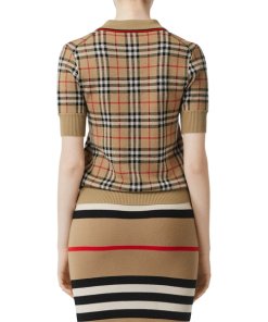 Burberry Chatterton Archive Check Merino Wool Polo Sweater