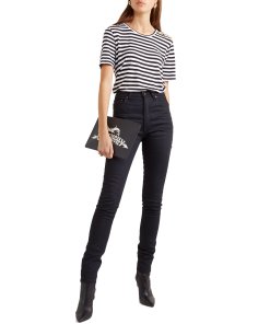 Balmain Button-Embellished Stripe Jersey T-shirt