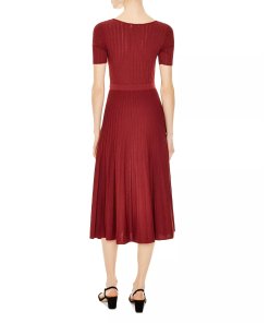 Sandro Shayna Openwork Tie-Detail Midi Dress