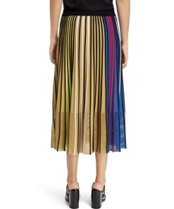 Kenzo Pleated Colorblock Rib Knit Skirt