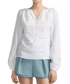 Maje Lippy Guipure Lace-Inset Top