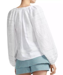 Maje Lippy Guipure Lace-Inset Top