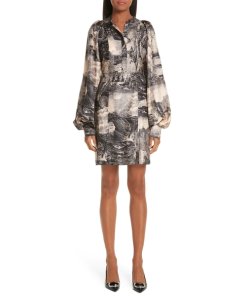 Burberry Pascala Dreamscape Print Silk Shirtdress