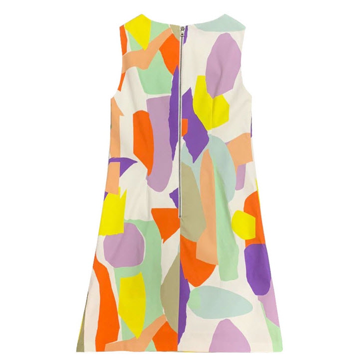 Alice + Olivia Clyde Printed Geo Collage A-Line Shift Dress Alice + Olivia Clyde Printed Geo Collage A-Line Shift Dress