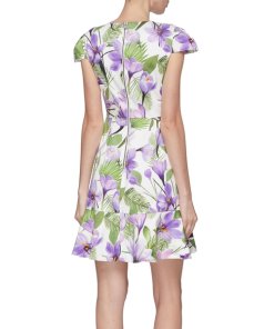 Alice + Olivia Kirby Faux-Wrap Floral Flounce Dress