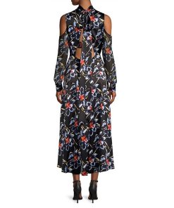 Diane Von Furstenberg High Low Mockneck Silk Dress-1