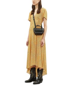 Ba&sh Betina Graphic-Pattern Crepe Midi Dress