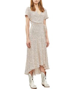 Ba&sh Betina Graphic-Pattern Crepe Midi Dress