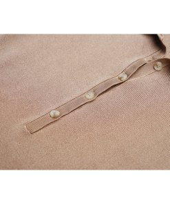 Reiss Hailey Nude Button Collar Knitted Dress