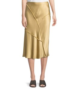 Vince Raw Edge Bias Silk Skirt