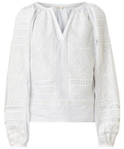 Maje Lippy Guipure Lace-Inset Top