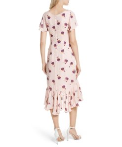 Cinq à Sept Mateo Ruffle Trim Silk Dress