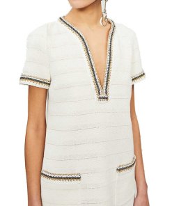 Sandro Josepha Braid-Trimmed Tweed Mini Dress