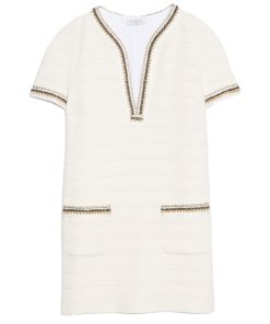 Sandro Josepha Braid-Trimmed Tweed Mini Dress