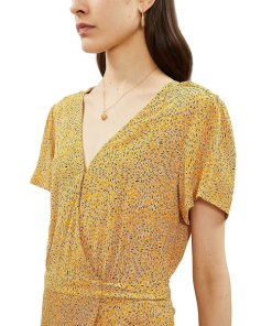 Ba&sh Betina Graphic-Pattern Crepe Midi Dress