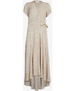 Ba&sh Betina Graphic-Pattern Crepe Midi Dress