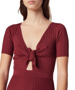 Sandro Shayna Openwork Tie-Detail Midi Dress