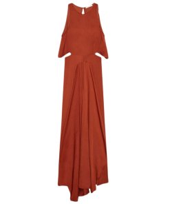 Maje Ranita Cutout Satin Maxi Dress