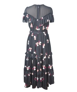 Kate Spade Dusk Buds Ruffle Midi Dress