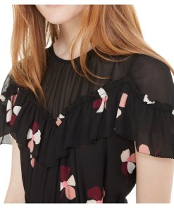 Kate Spade Dusk Buds Ruffle Midi Dress
