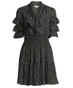 Rebecca Taylor Cheetah Print Silk Blend Dress