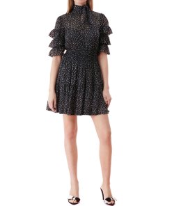 Rebecca Taylor Cheetah Print Silk Blend Dress