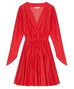 Maje Ralina Long Sleeve Guipure Lace Dress