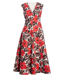 Kate Spade Poppy Field Structured Midi Dress
