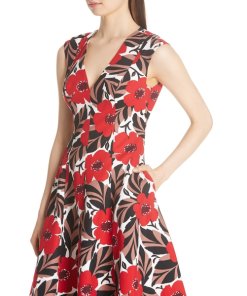Kate Spade Poppy Field Structured Midi Dress