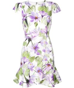 Alice + Olivia Kirby Faux-Wrap Floral Flounce Dress