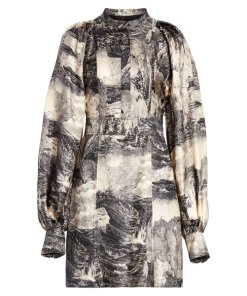 Burberry Pascala Dreamscape Print Silk Shirtdress