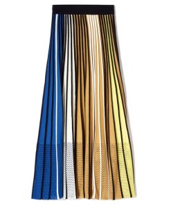 Kenzo Pleated Colorblock Rib Knit Skirt