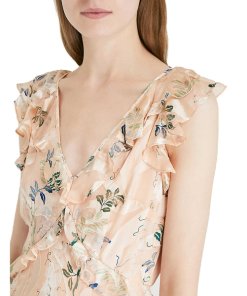 Reiss Almeria Floral Devoré Silk-Blend Maxi Dress