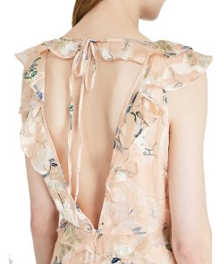 Reiss Almeria Floral Devoré Silk-Blend Maxi Dress