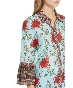 Alice + Olivia Rana Ruffle Sleeve Blouse