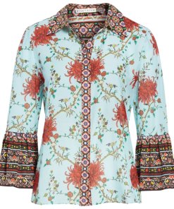 Alice + Olivia Rana Ruffle Sleeve Blouse