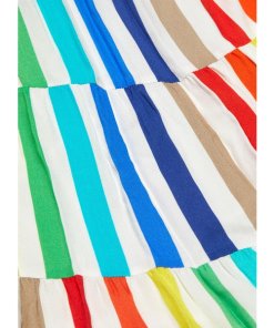 Alice + Olivia Janan Tiered Rainbow-Stripe Maxi Dress
