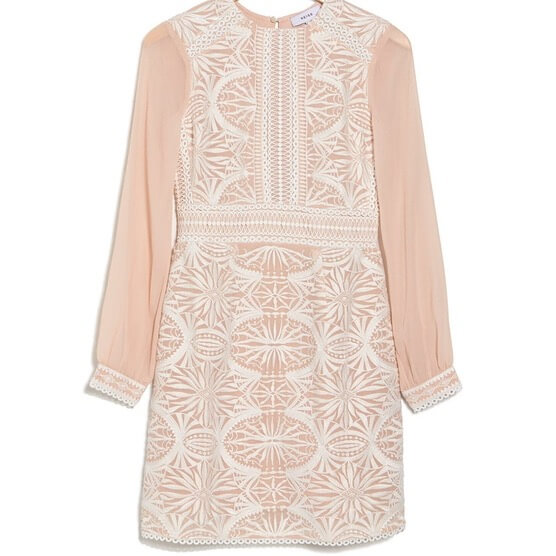 Reiss Aria Sheer-Sleeve Geometric Lace Dress – evaChic