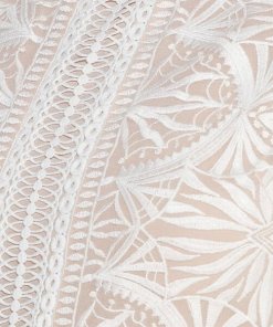 Reiss Aria Sheer-Sleeve Geometric Lace Dress