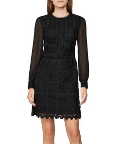 Reiss-Aria-Sheer-Sleeve-Geometric-Lace-Dress