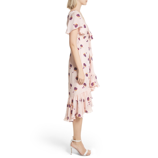 Cinq à Sept Mateo Ruffle Trim Silk Dress