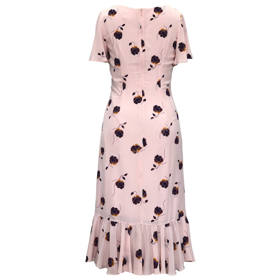 Cinq  Sept Mateo Ruffle Trim Silk Dress  evaChic