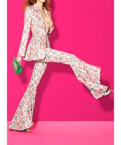 Alice + Olivia Jinny Embroidered High-low Flare Pants