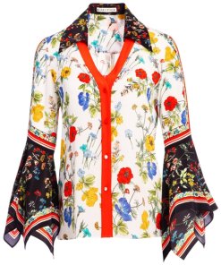 Alice + Olivia Randa Trumpet Sleeve Shirt