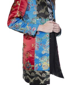 Alice + Olivia Logan Patchwork Collarless Coat
