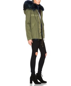Mr & Mrs Italy Mini Coyote & Raccoon Fur-Detailed Army Parka