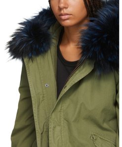 Mr & Mrs Italy Mini Coyote & Raccoon Fur-Detailed Army Parka