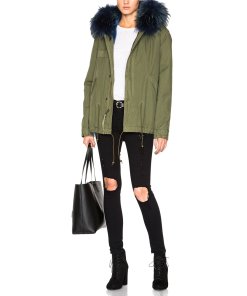 Mr & Mrs Italy Mini Coyote & Raccoon Fur-Detailed Army Parka